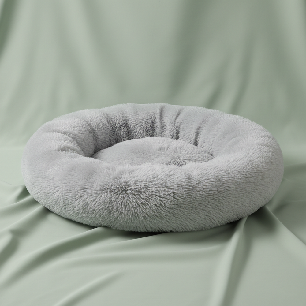 Coussin rond moelleux DEENII pour chien et chat en situation