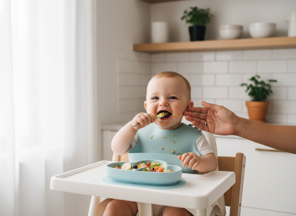 Set repas silicone DEENII pour bébé en situation