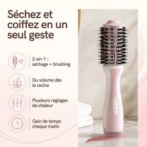 Les avantages de la brosse soufflante DEENII : 2-en-1, volume, réglages, gain de temps