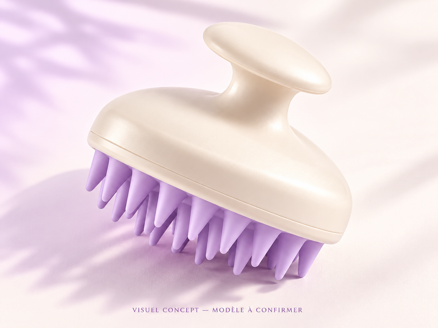 Brosse de massage du cuir chevelu DEENII — vue ; visuel concept, modèle à confirmer.