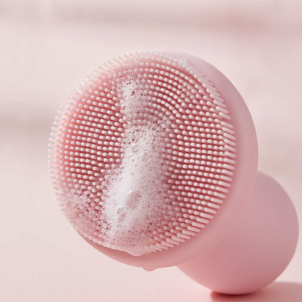 Brosse nettoyante visage DEENII en silicone en situation