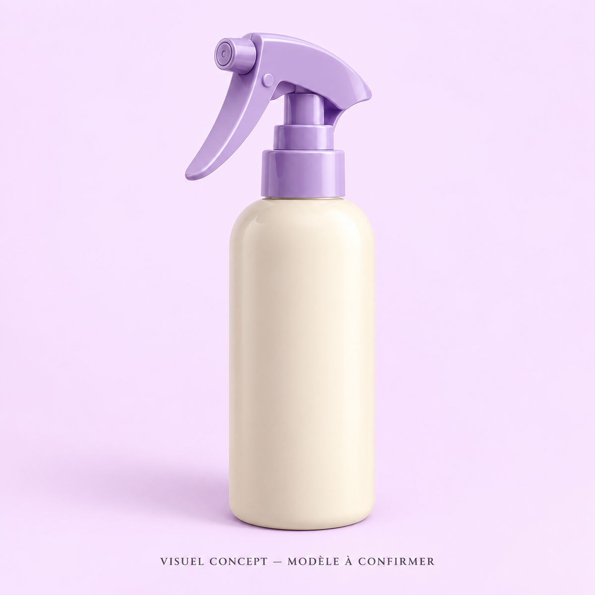 Visuel concept — Flacon brumisateur pour cheveux DEENII ; modèle fournisseur à confirmer.