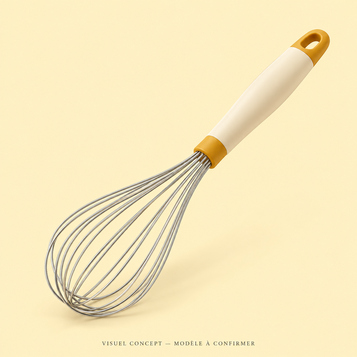 Visuel concept — Fouet de cuisine DEENII ; modèle fournisseur à confirmer.