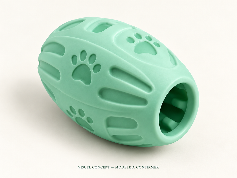 Jouet à garnir pour chien DEENII — vue ; visuel concept, modèle à confirmer.