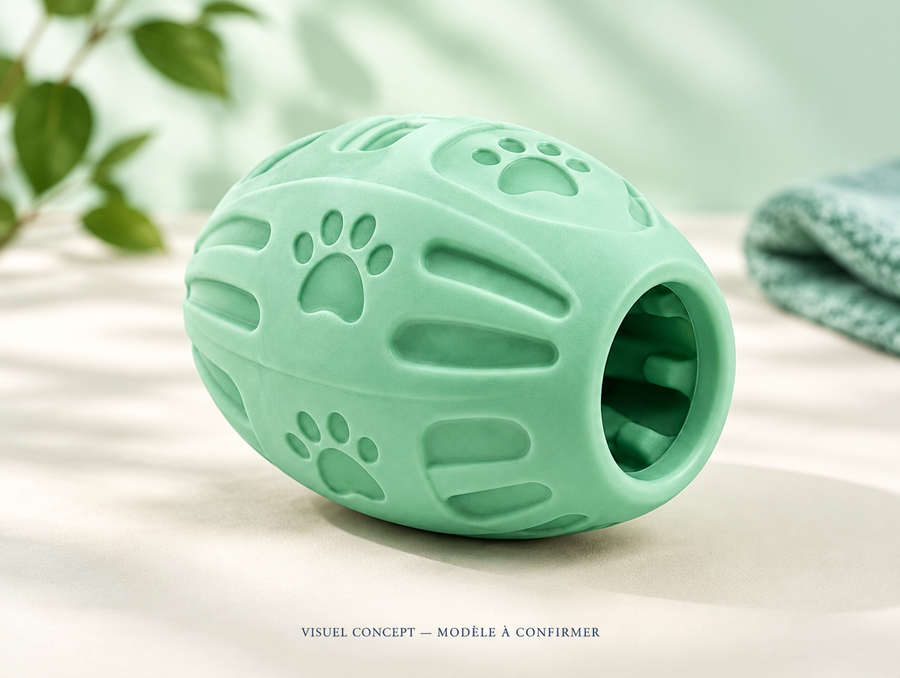 Jouet à garnir pour chien DEENII — détail illustratif ; visuel concept, modèle à confirmer.
