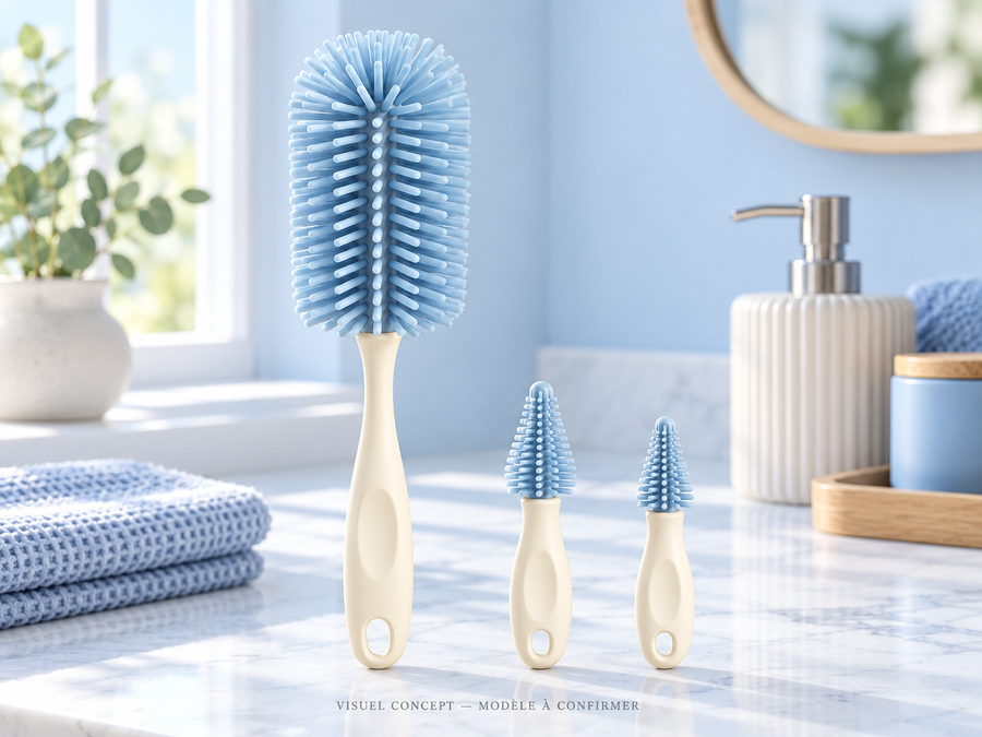 Kit de goupillons pour biberons DEENII — situation ; visuel concept, modèle à confirmer.