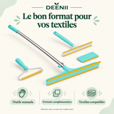 Infographie des usages et caractéristiques visibles du kit anti-poils DEENII