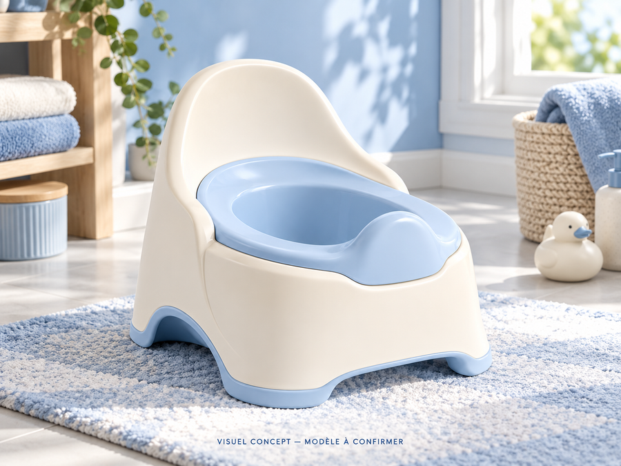 Pot de voyage pour enfant DEENII — situation ; visuel concept, modèle à confirmer.