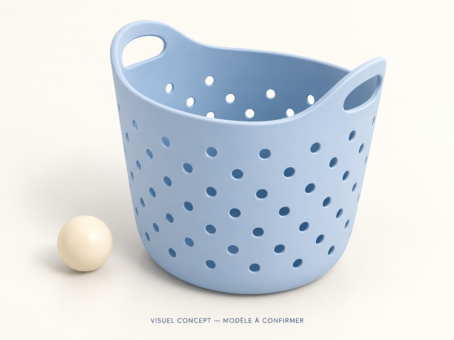 Rangement pour jouets de bain DEENII — vue ; visuel concept, modèle à confirmer.