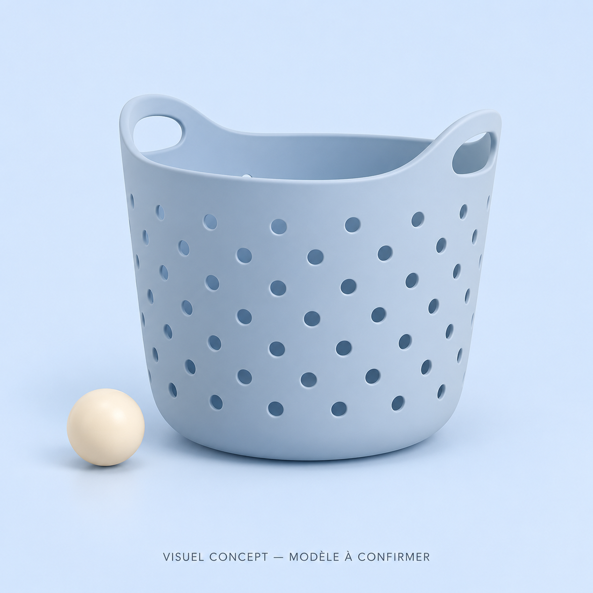 Visuel concept — Rangement pour jouets de bain DEENII ; modèle fournisseur à confirmer.