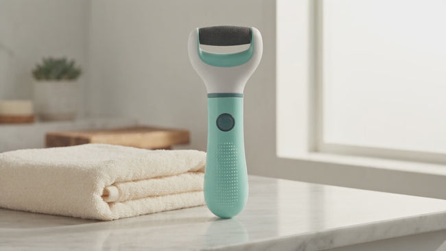 Gestes de soin des pieds avec la râpe électrique DEENII